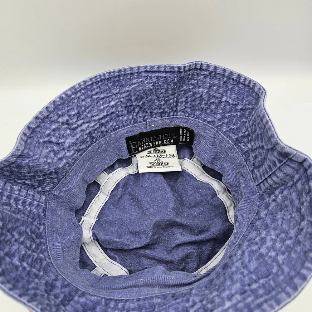 Elmo Sesame Place Heart‎ Bucket Hat Blue Denim SeaWorld Busch Gardens Exclusive